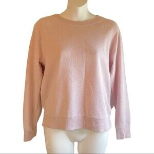 Divided Muted Pink Long Sleeved Basic Solid Sweatshirt Size Small